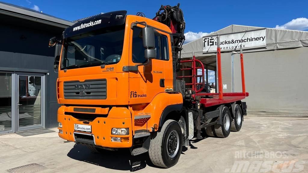 MAN TGA 33.480 6x6 forest truck - LIV 170 Z + scissors Holztransporter