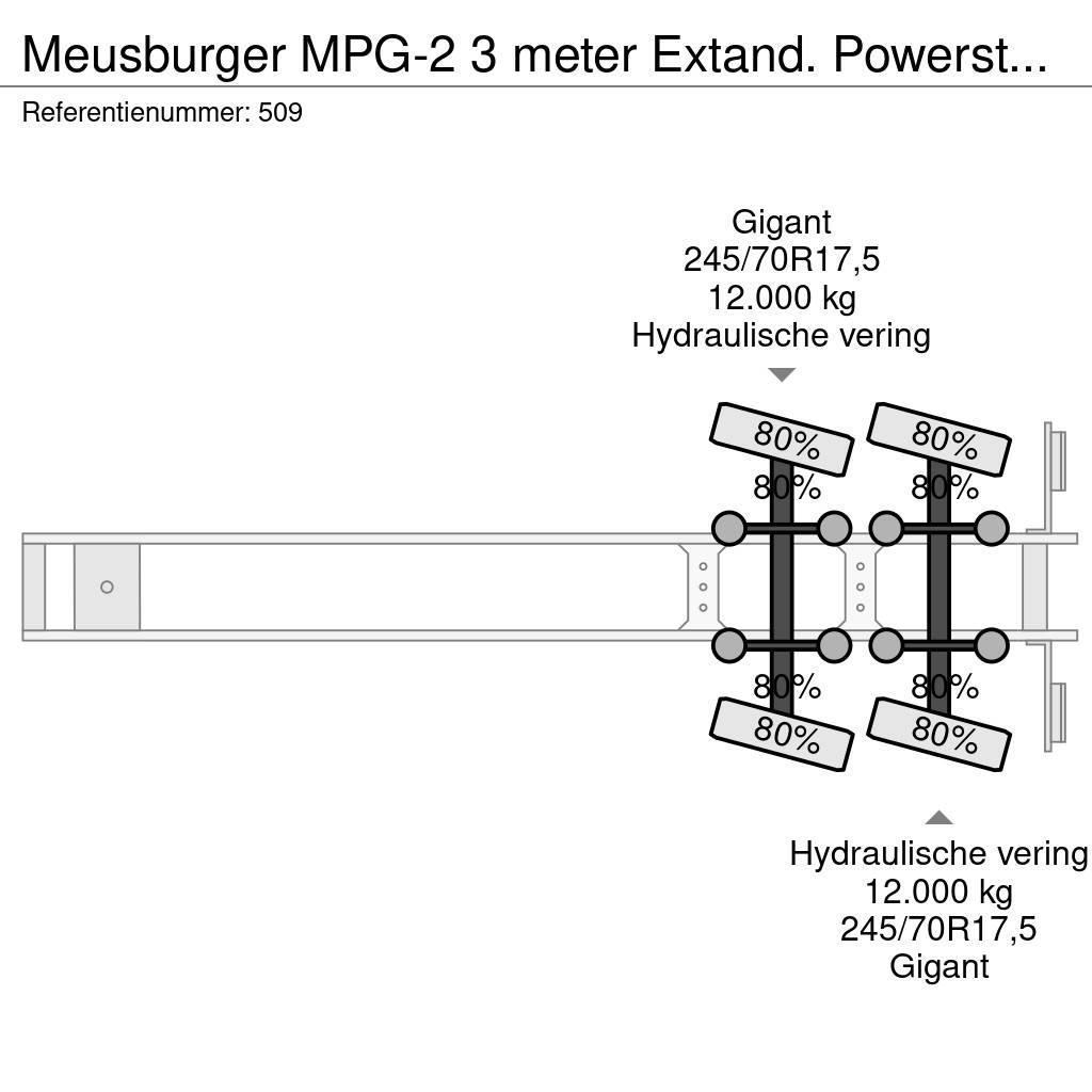 Meusburger MPG-2 3 meter Extand. Powersteering 12 Tons Axles! Curtainsiderauflieger