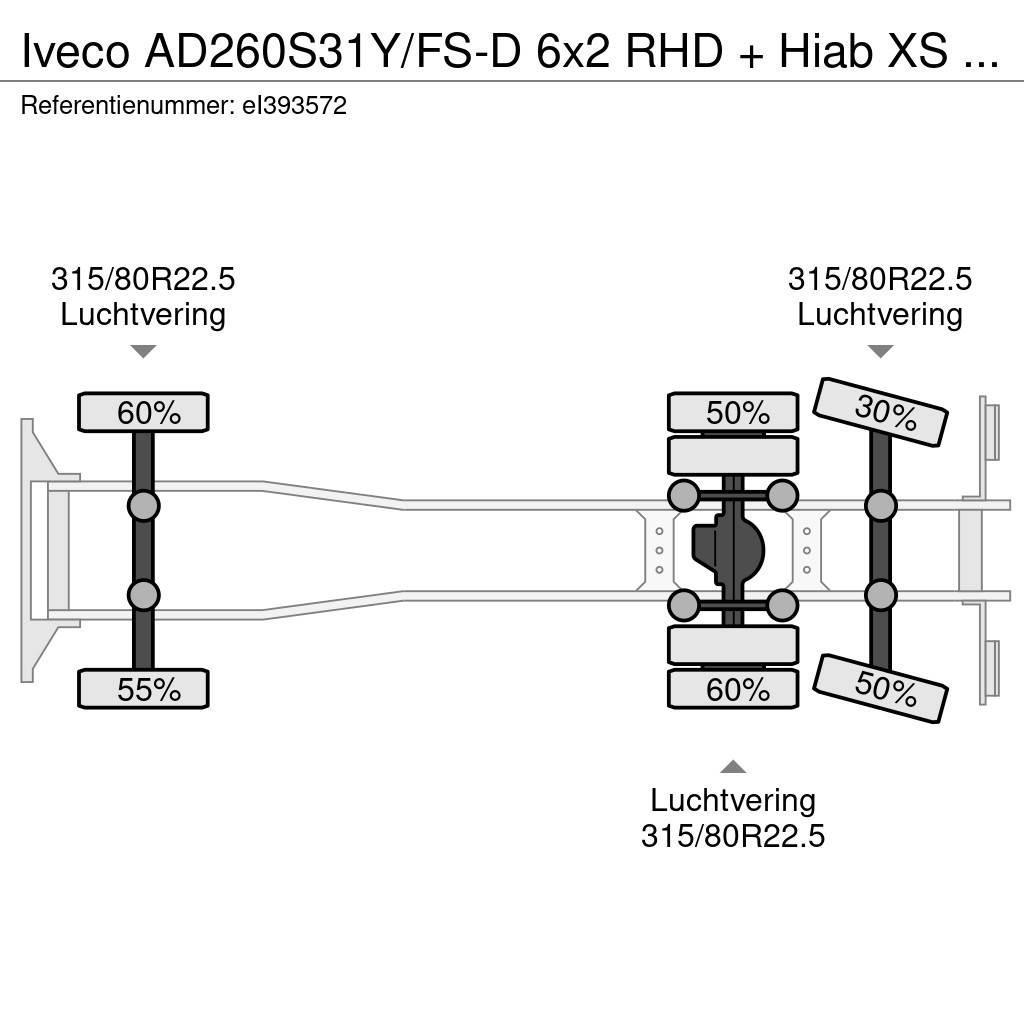 Iveco AD260S31Y/FS-D 6x2 RHD + Hiab XS 144 B-2 HIDUO Pritschenwagen/Pritschenwagen mit Seitenklappe