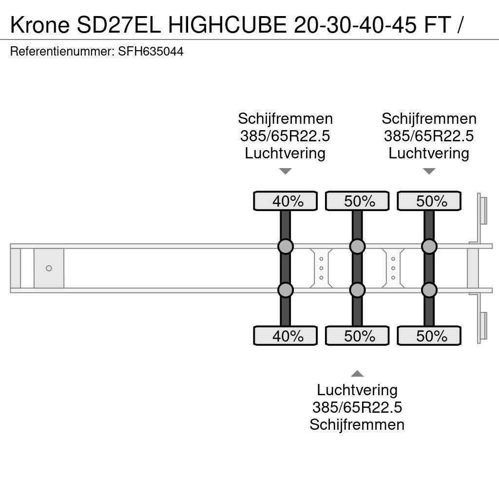 Krone SD27EL HIGHCUBE 20-30-40-45 FT / Containerauflieger
