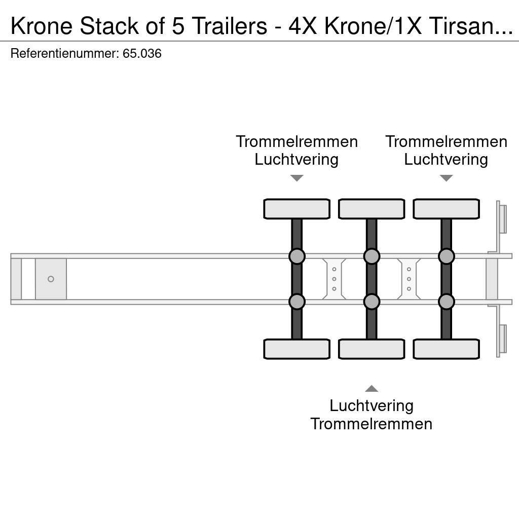 Krone Stack of 5 Trailers - 4X Krone/1X Tirsan ( STANDAR Curtainsiderauflieger