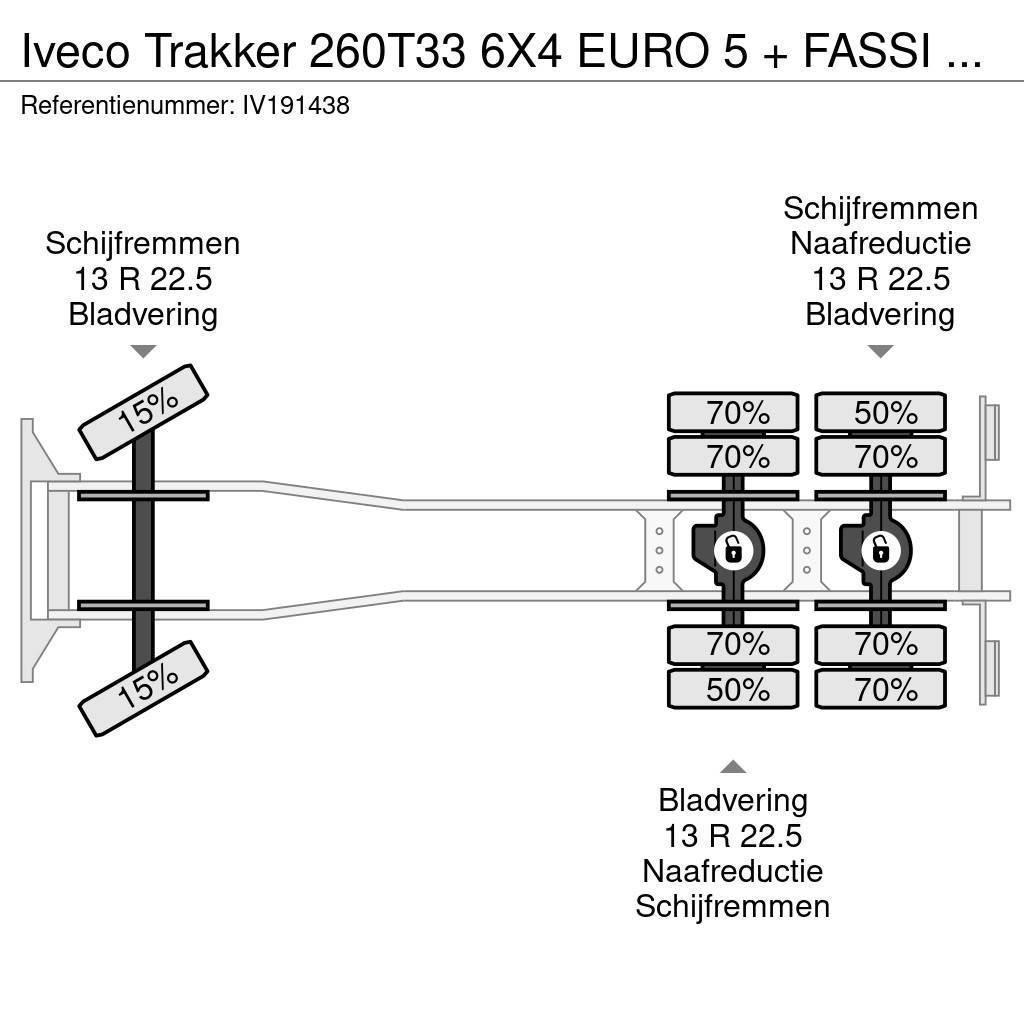 Iveco Trakker 260T33 6X4 EURO 5 + FASSI F425CXP 4+2 MANU Pritschenwagen/Pritschenwagen mit Seitenklappe