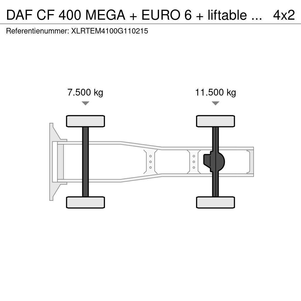 DAF CF 400 MEGA + EURO 6 + liftable 5th wheel Sattelzugmaschinen