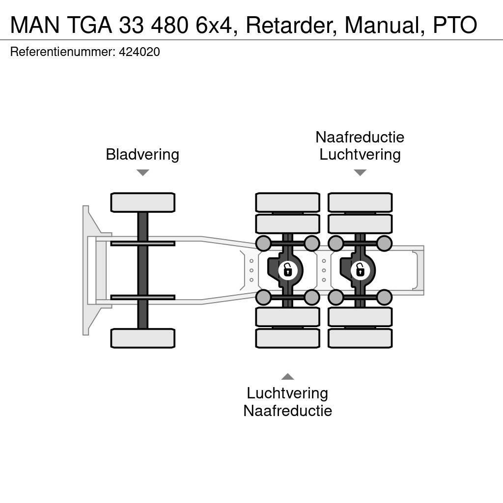 MAN TGA 33 480 6x4, Retarder, Manual, PTO Sattelzugmaschinen