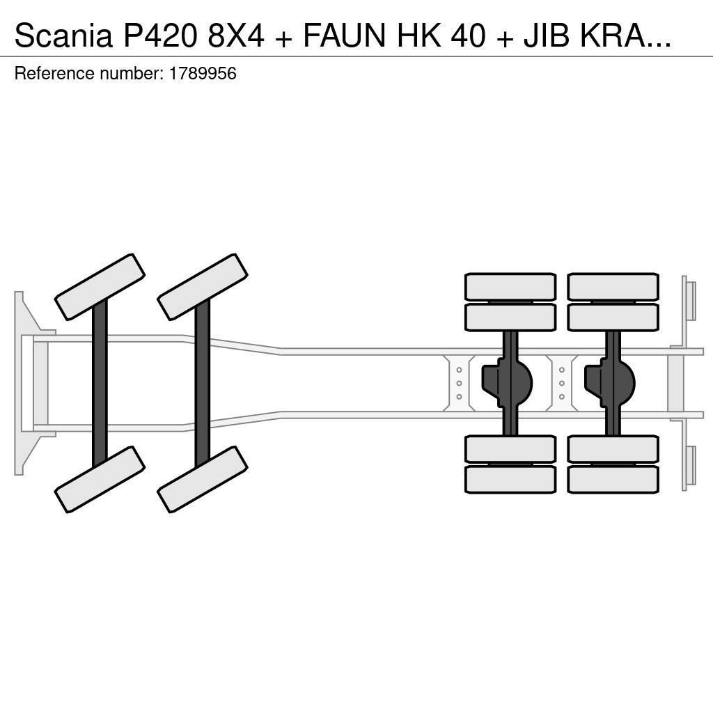 Scania P420 8X4 + FAUN HK 40 + JIB KRAAN/KRAN/CRANE/GRUA Kranwagen