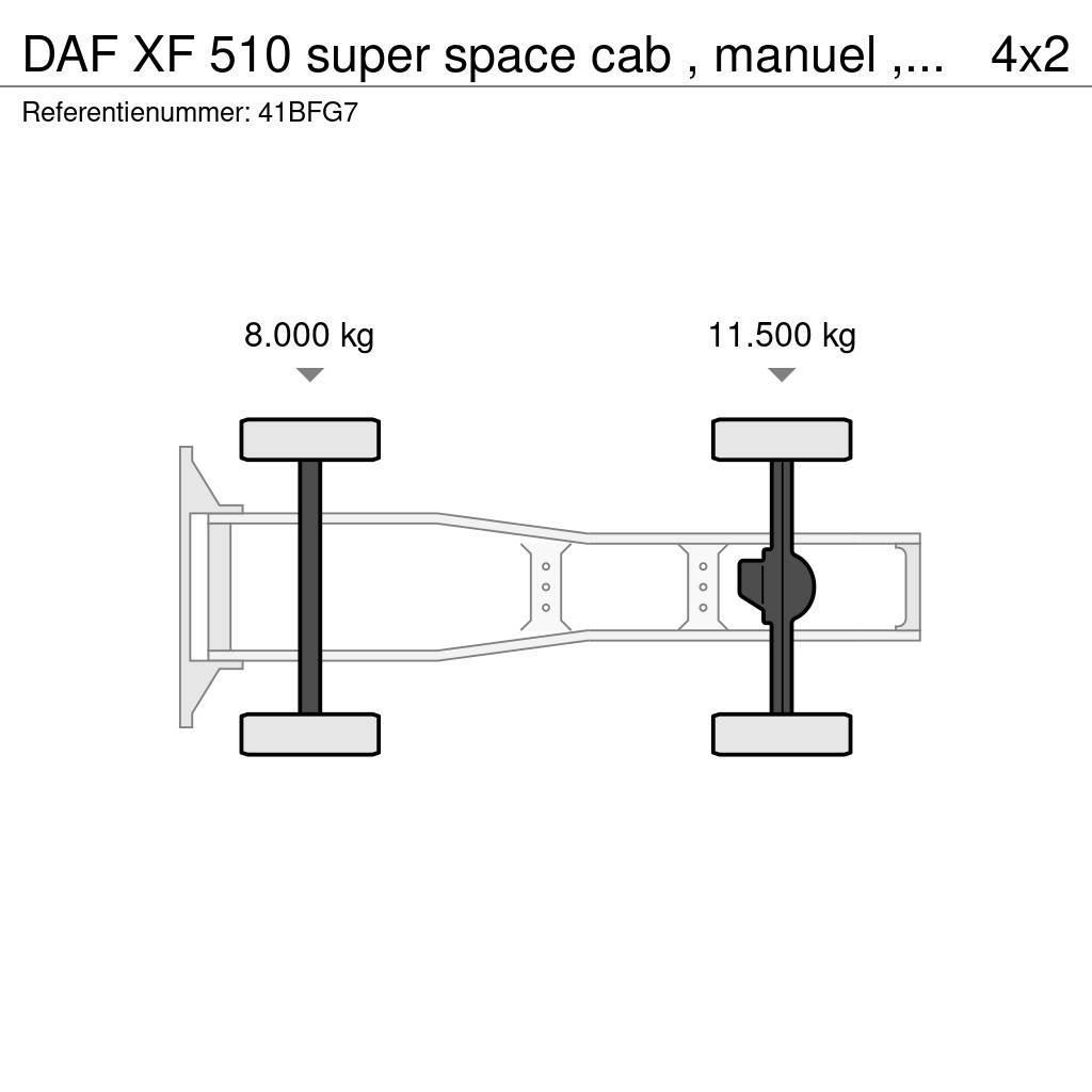 DAF XF 510 super space cab , manuel , euro 6, top cond Sattelzugmaschinen