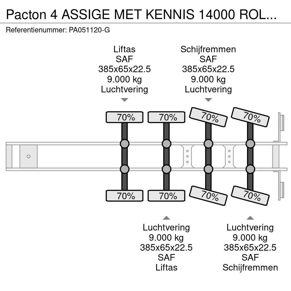 Pacton 4 ASSIGE MET KENNIS 14000 ROLLER KRAAN Pritschenauflieger