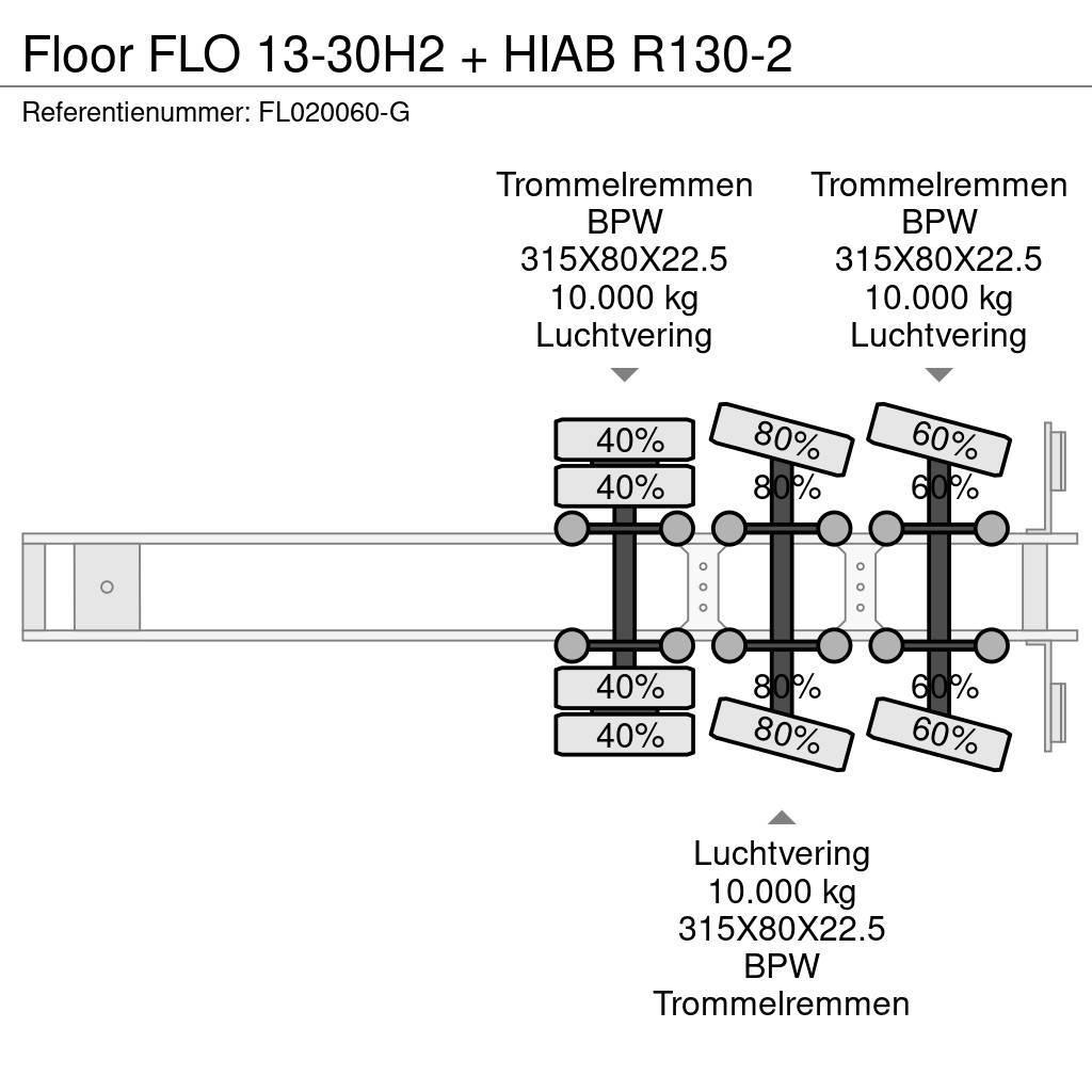 Floor FLO 13-30H2 + HIAB R130-2 Pritschenauflieger