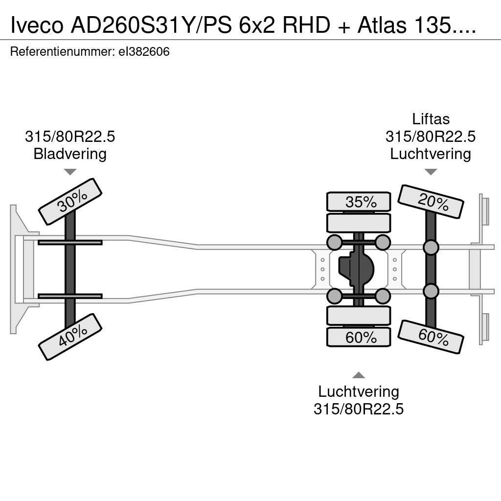 Iveco AD260S31Y/PS 6x2 RHD + Atlas 135.2E-A2 Pritschenwagen/Pritschenwagen mit Seitenklappe