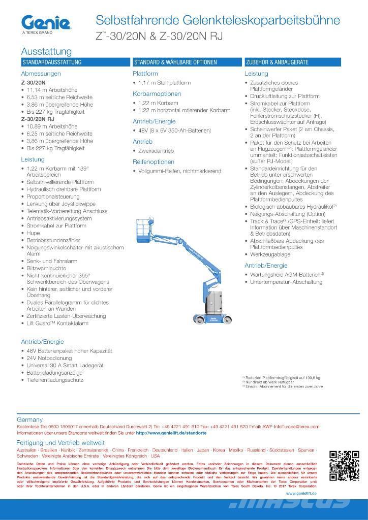 Genie Z30/20NRJ - NEU-GARANTIE-AB LAGER Gelenkteleskoparbeitsbühnen