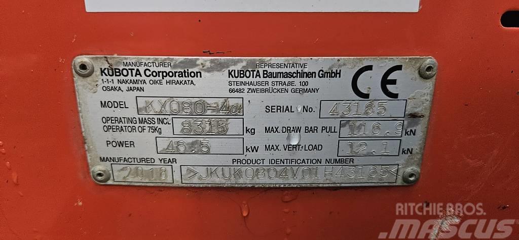 Kubota KX 080-4 Minibagger < 7t