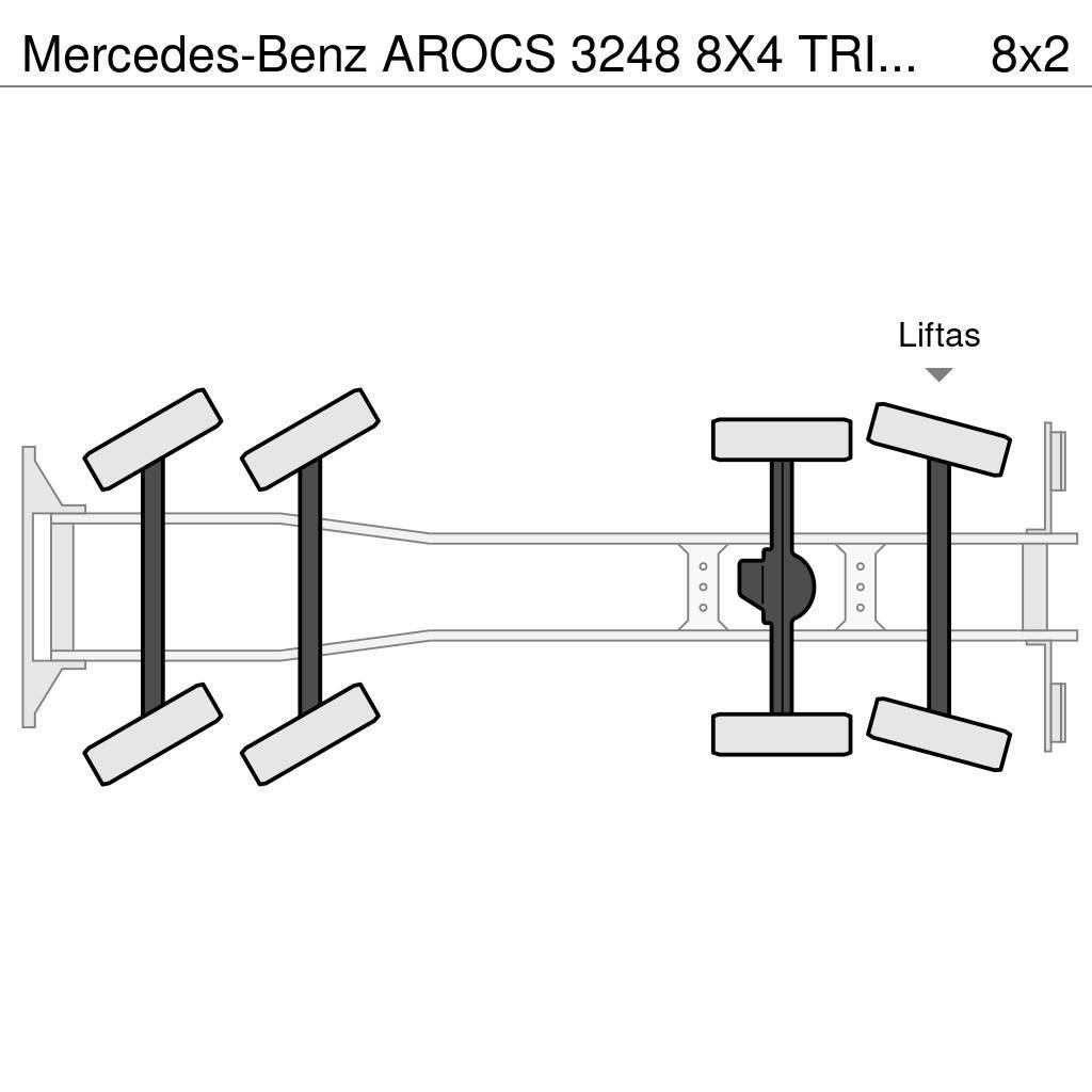 Mercedes-Benz AROCS 3248 8X4 TRIDEM HAAKSYSTEEM + FASSI F365RA K Abrollkipper