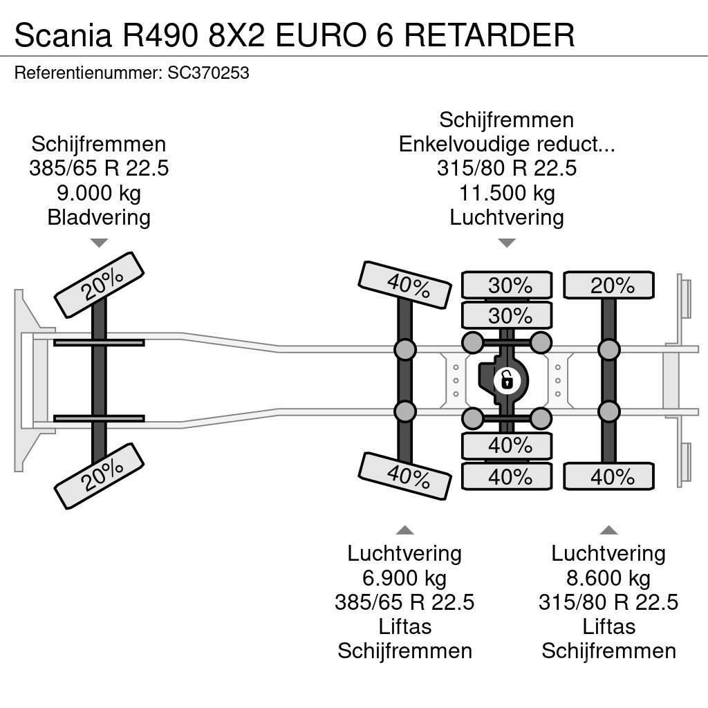 Scania R490 8X2 EURO 6 RETARDER Wechselfahrgestell