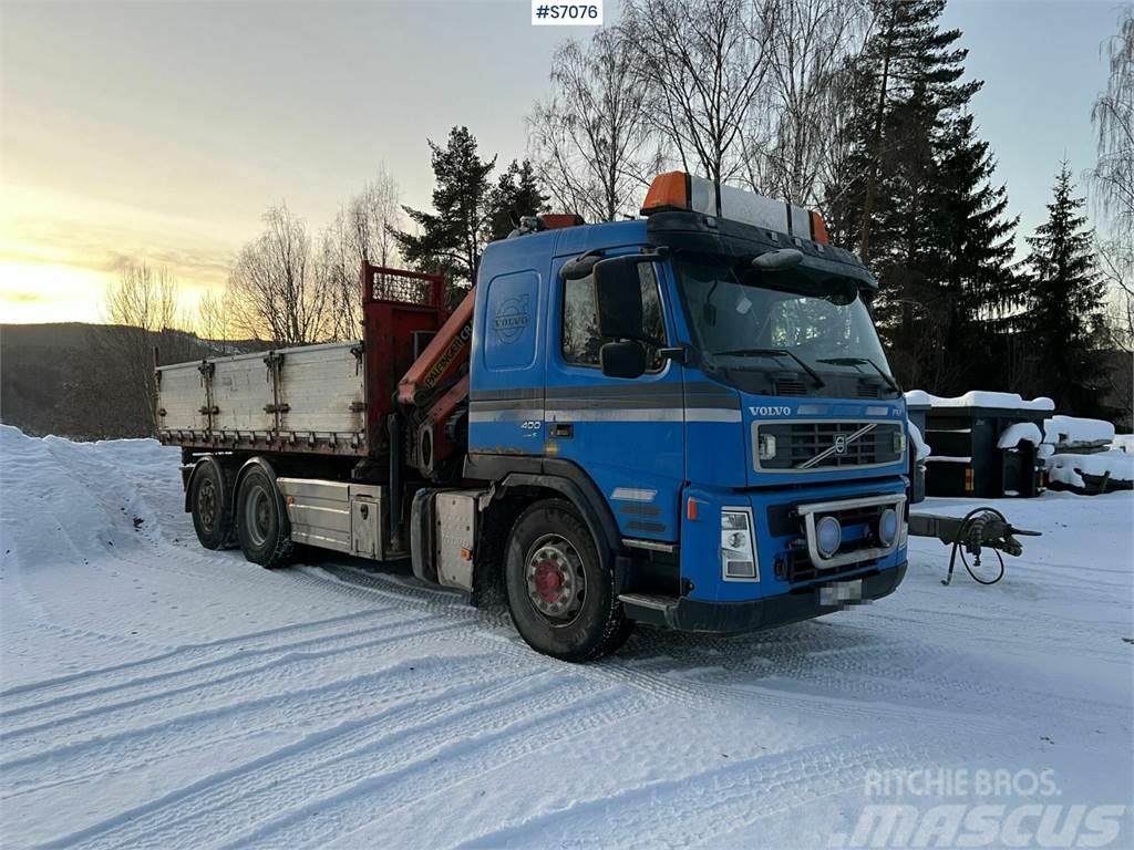 Volvo FM 400 6*2 Crane Truck with tiltable flatbed + Pal Kranwagen