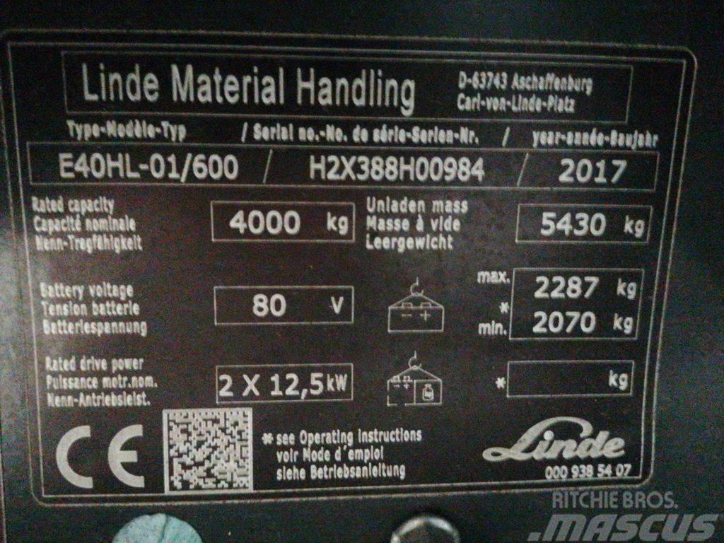 Linde E40HL-01/600 Elektrostapler