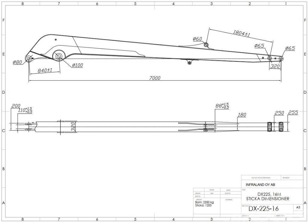 Doosan Develon DX225 LONG REACH BOOM 16.5 M LONG REACH BO Long Reach Bagger