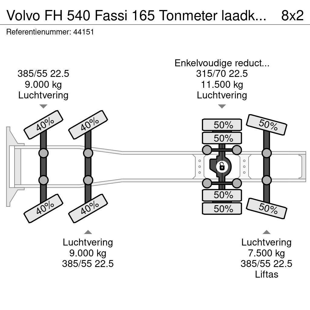 Volvo FH 540 Fassi 165 Tonmeter laadkraan + Fly-Jib Just Sattelzugmaschinen