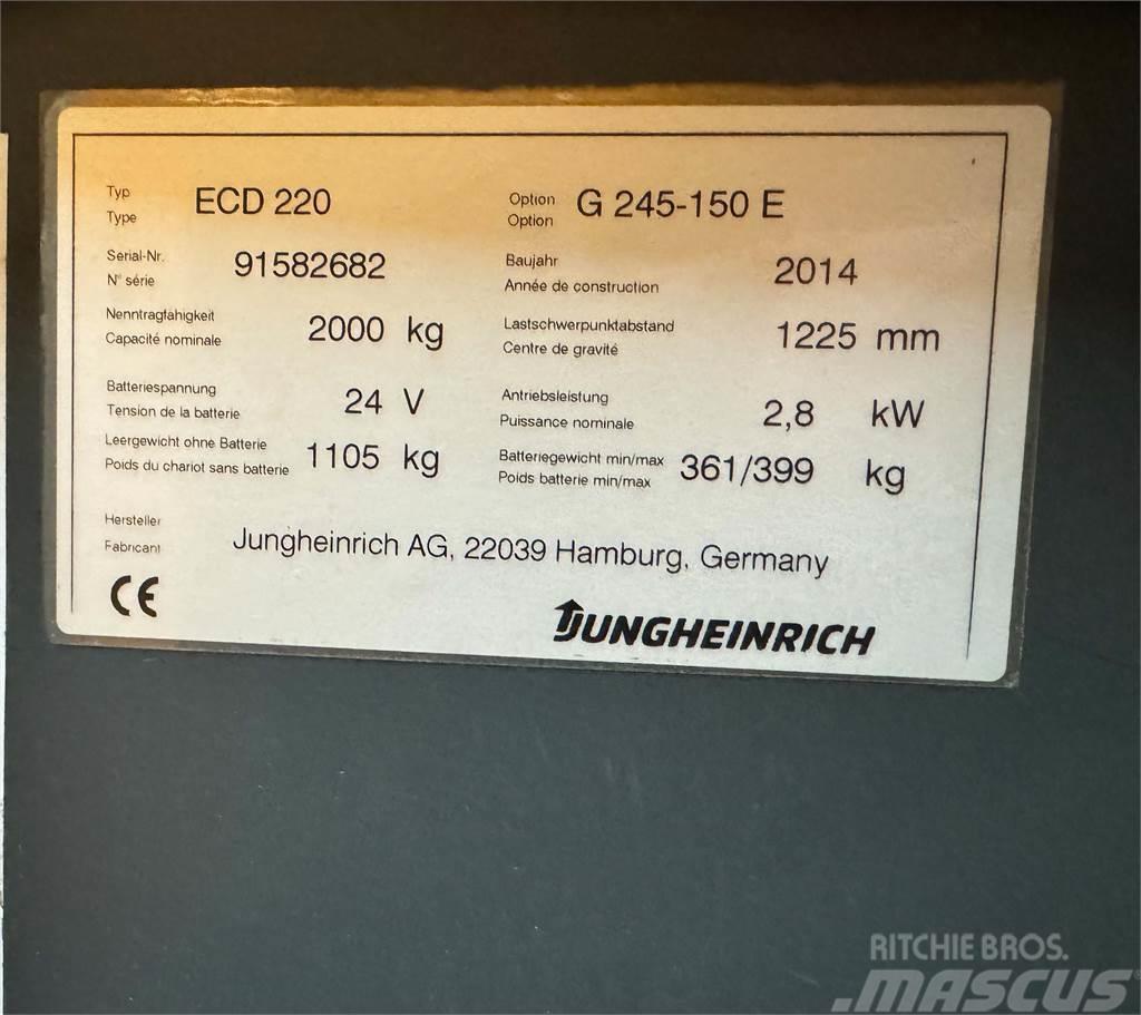 Jungheinrich ECD 220 - 2.000KG - 1.500MM HUB - NUR 2.375 STD. Minibagger < 7t