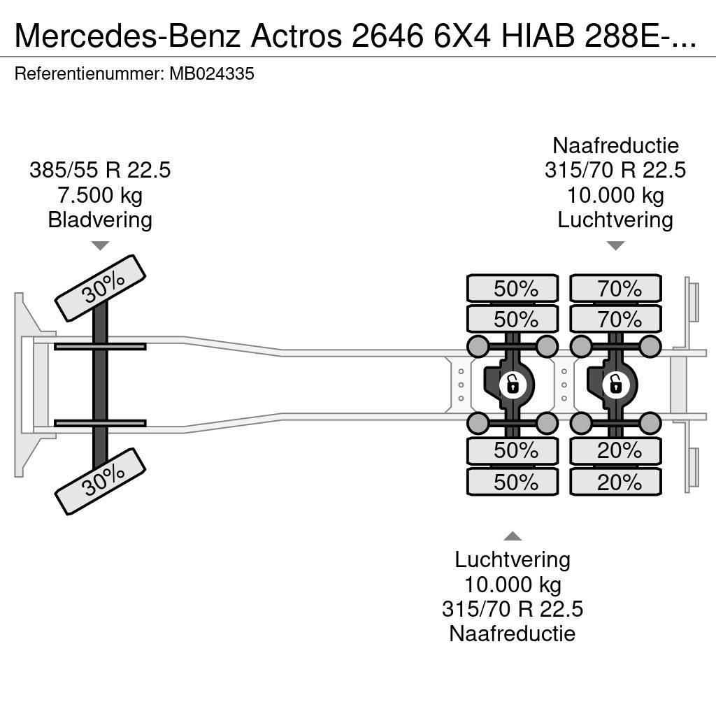 Mercedes-Benz Actros 2646 6X4 HIAB 288E-6 HiPro + FLYJIB 70X + R Pritschenwagen/Pritschenwagen mit Seitenklappe