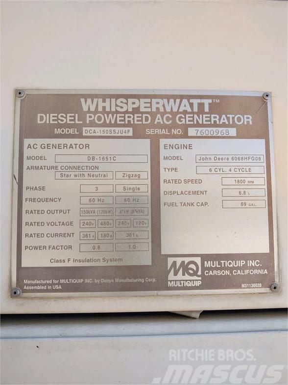 MultiQuip WHISPERWATT DCA150SSJU4F Gas Generatoren
