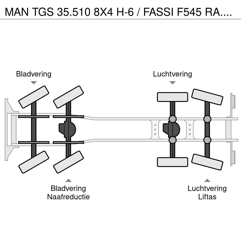MAN TGS 35.510 8X4 H-6 / FASSI F545 RA.2.27 + FLY JIB Abrollkipper