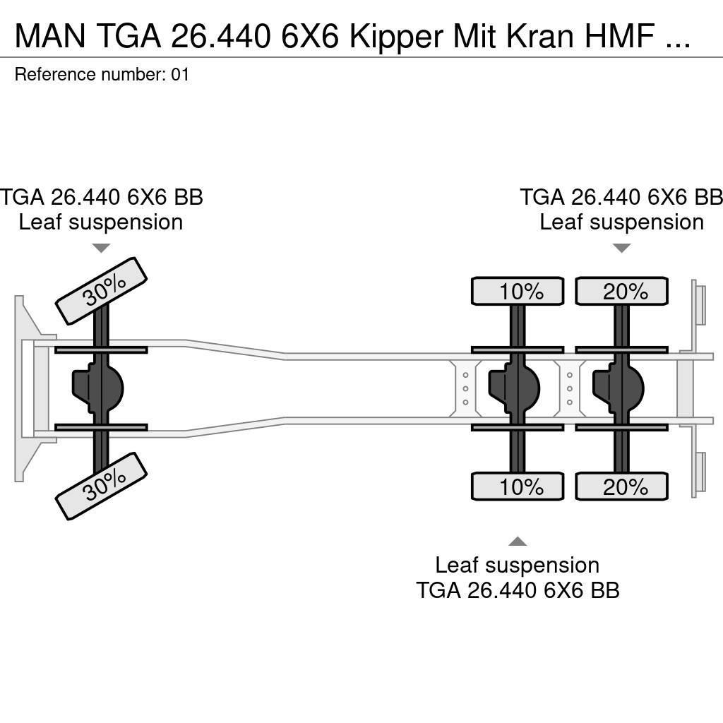 MAN TGA 26.440 6X6 Kipper Mit Kran HMF 16 TON /Funk Kranwagen