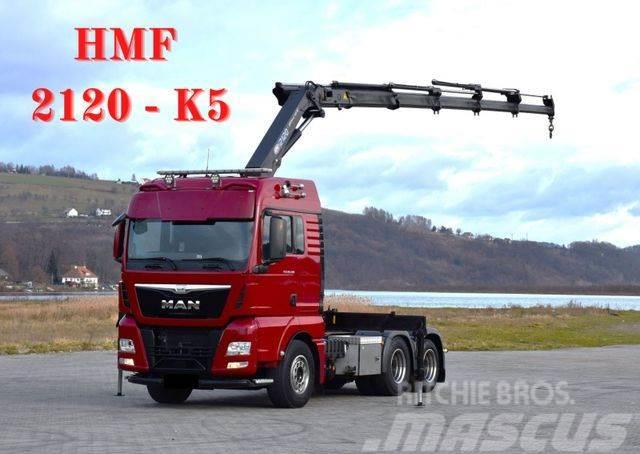 MAN TGX 28.480 Sattelzugmaschine + HMF 2120 K5/FUNK Kranwagen