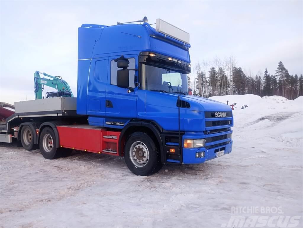 Scania T124 kippihydrauliikalla Sattelzugmaschinen