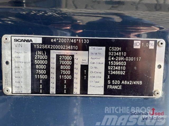 Scania S 520 A6x2/4NB DIFF LOCK RETARDER 8T FULL AIR V8 Sattelzugmaschinen