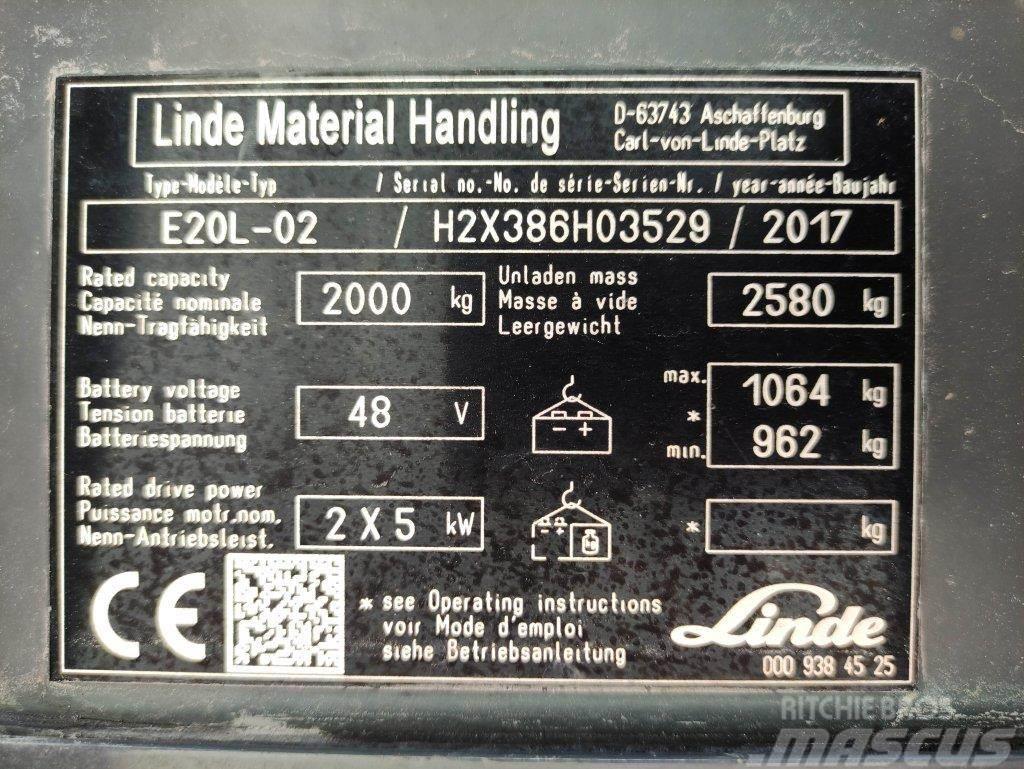 Linde E20L-02-386 Elektrostapler
