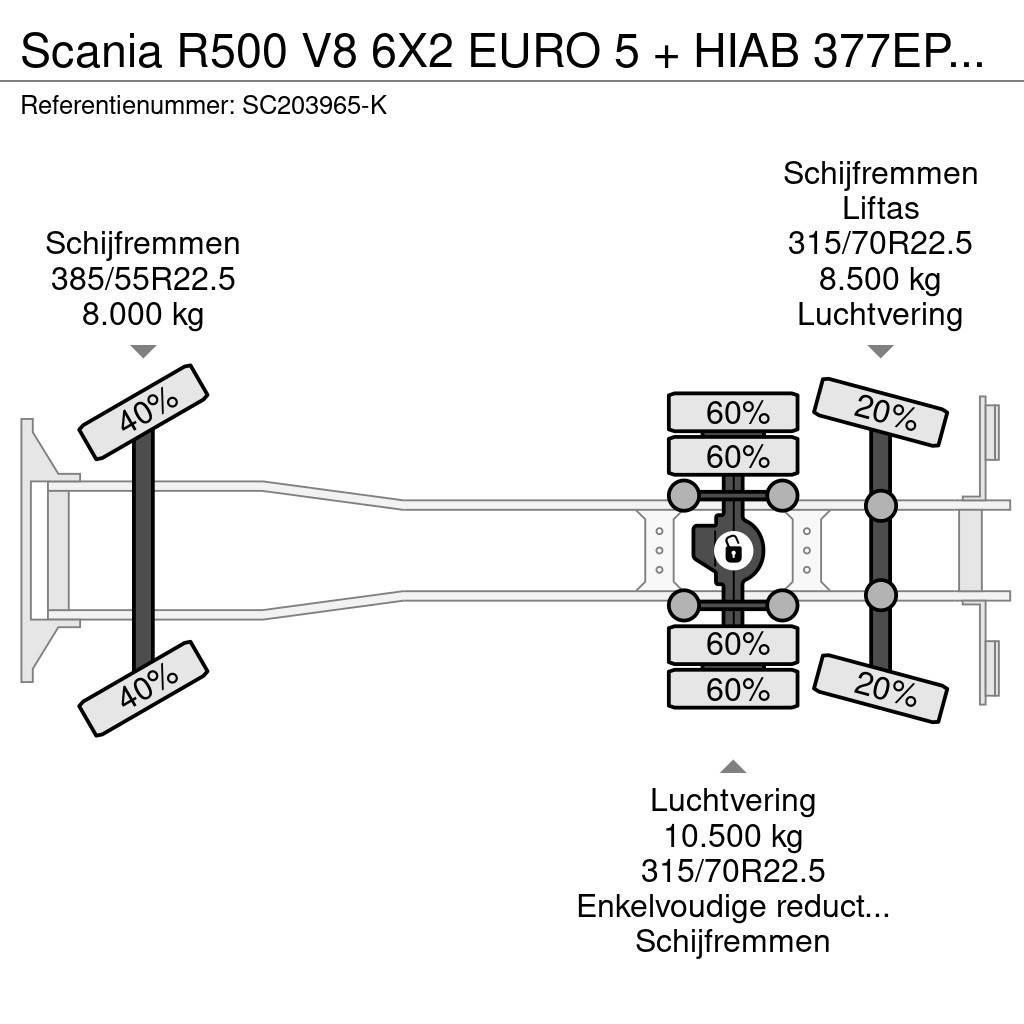 Scania R500 V8 6X2 EURO 5 + HIAB 377EP-4XS + REMOTE CONTR All-Terrain-Krane