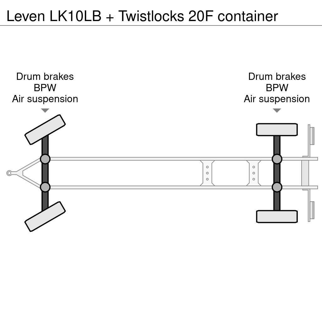  Leven LK10LB + Twistlocks 20F container Pritschenanhänger