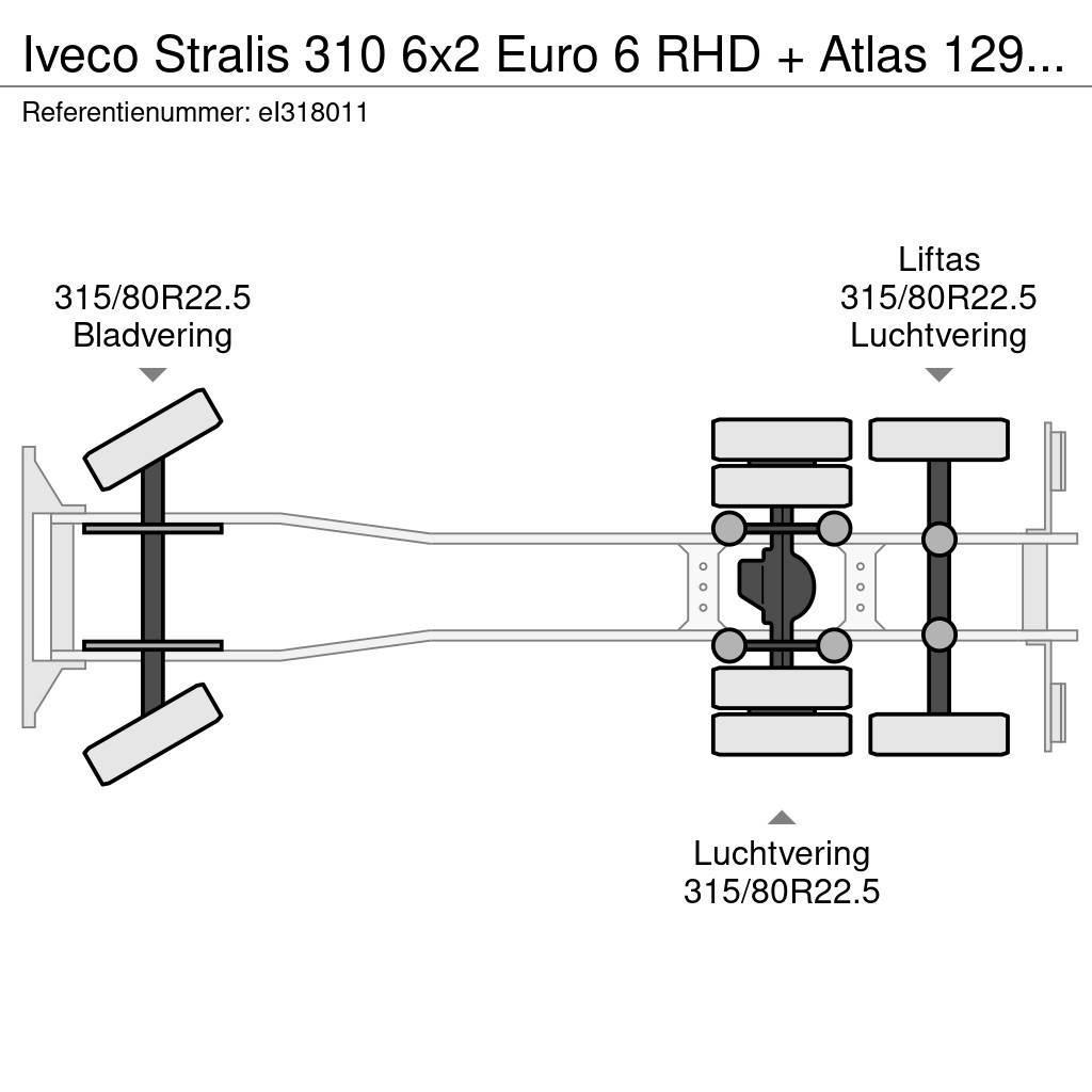 Iveco Stralis 310 6x2 Euro 6 RHD + Atlas 129.3 crane Pritschenwagen/Pritschenwagen mit Seitenklappe