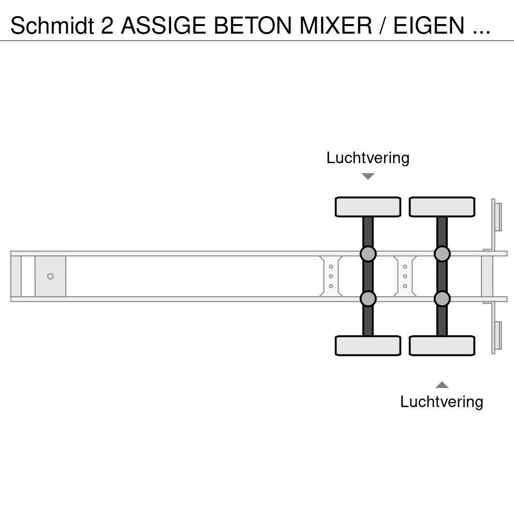 Schmidt 2 ASSIGE BETON MIXER / EIGEN MOTOR / 6 CYL DEUTZ / Andere Auflieger