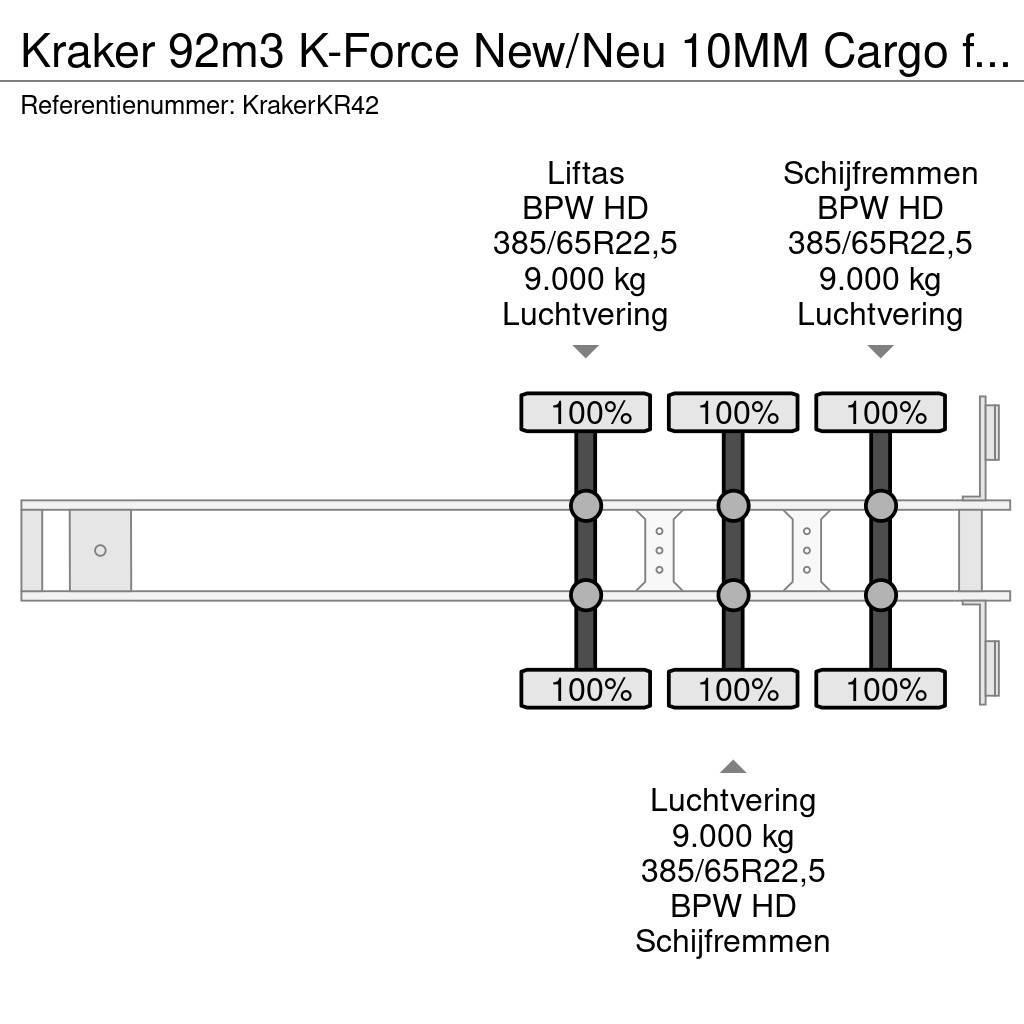Kraker 92m3 K-Force New/Neu 10MM Cargo floor Liftas Alumi Schubbodenauflieger