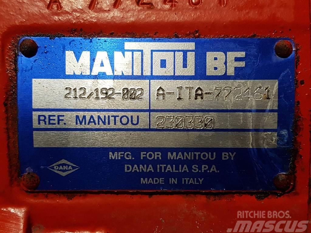 Manitou MT1233ST-230330-Spicer Dana 212/192-002-Axle/Achse LKW-Achsen