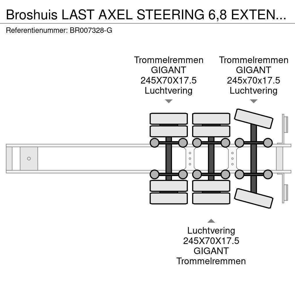 Broshuis LAST AXEL STEERING 6,8 EXTENDABLE Tieflader-Auflieger