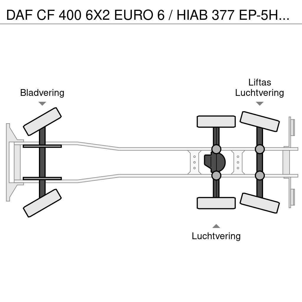 DAF CF 400 6X2 EURO 6 / HIAB 377 EP-5HIPRO / 37 T/M KR All-Terrain-Krane