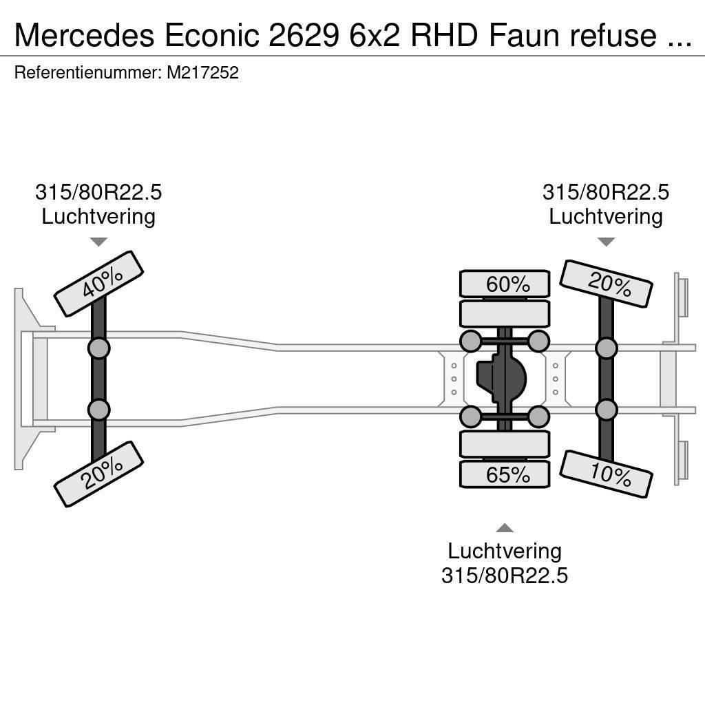 Mercedes-Benz Econic 2629 6x2 RHD Faun refuse truck Müllwagen