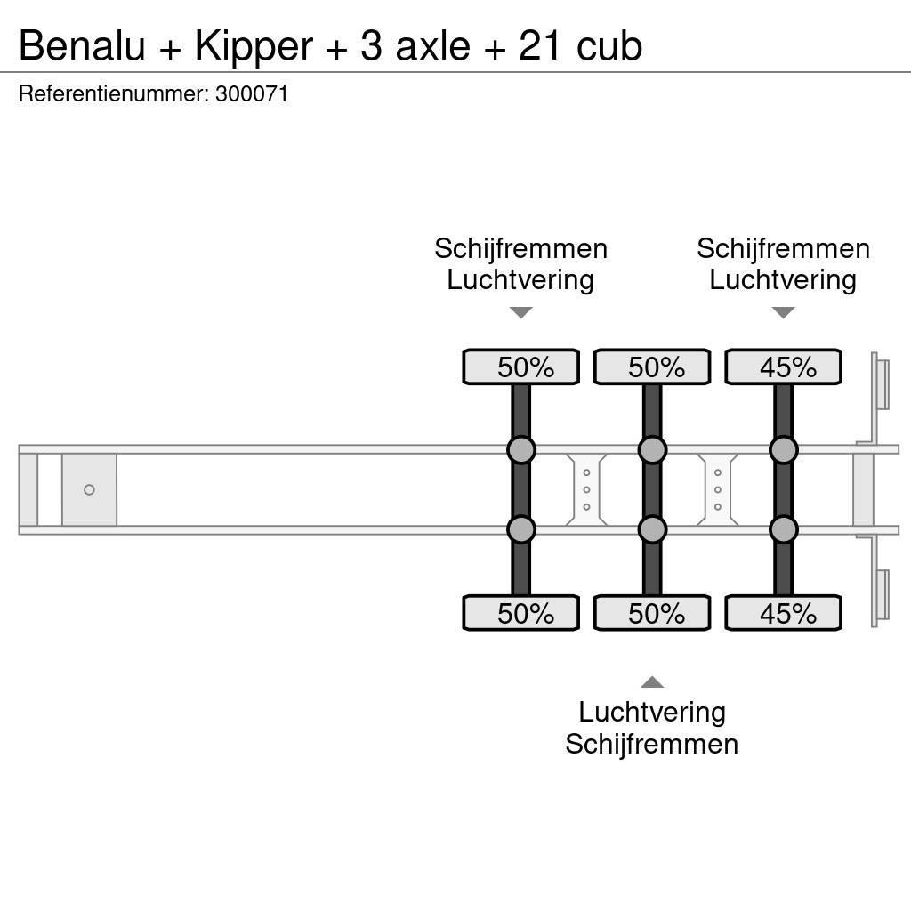 Benalu + Kipper + 3 axle + 21 cub Kippladerauflieger