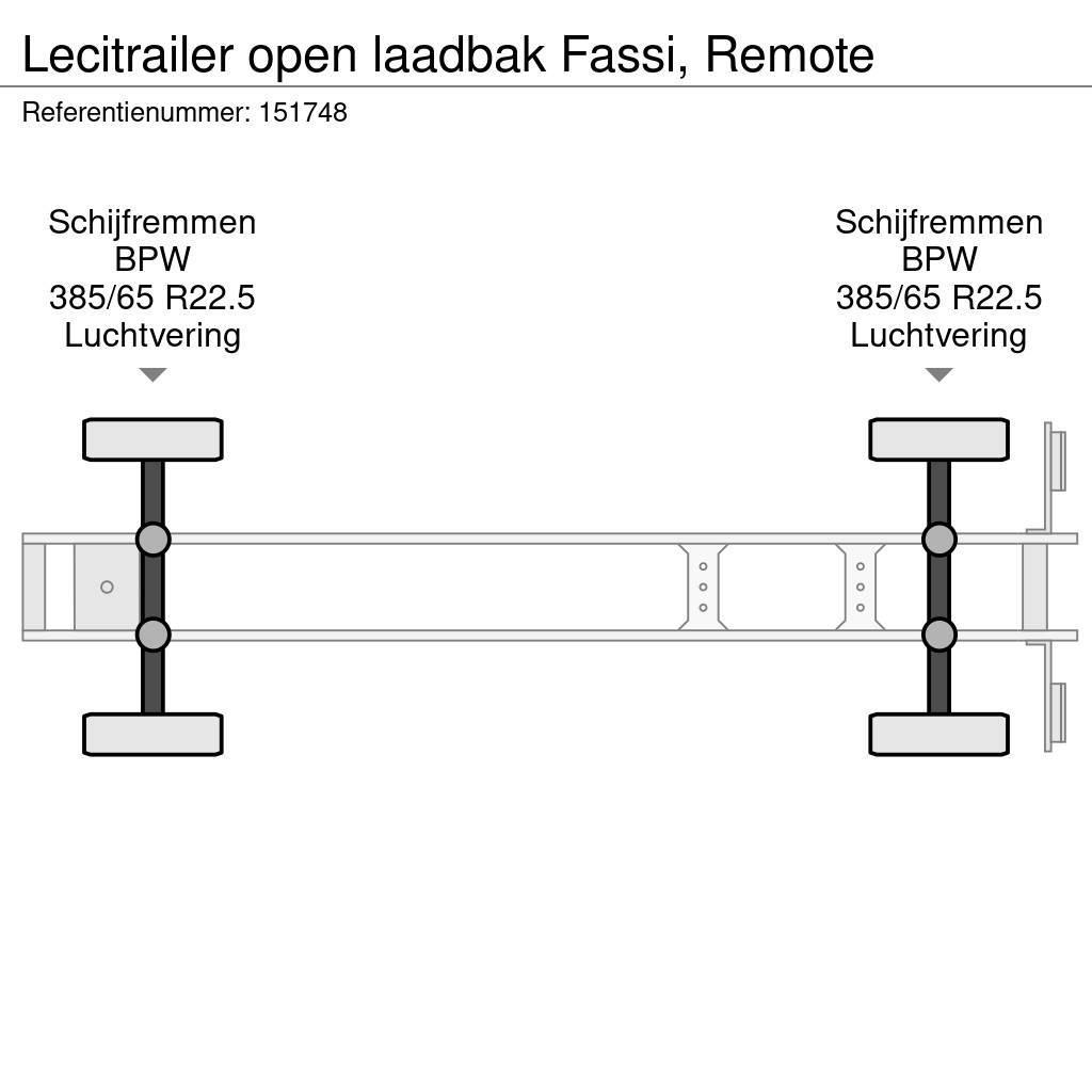 Lecitrailer open laadbak Fassi, Remote Pritschenauflieger