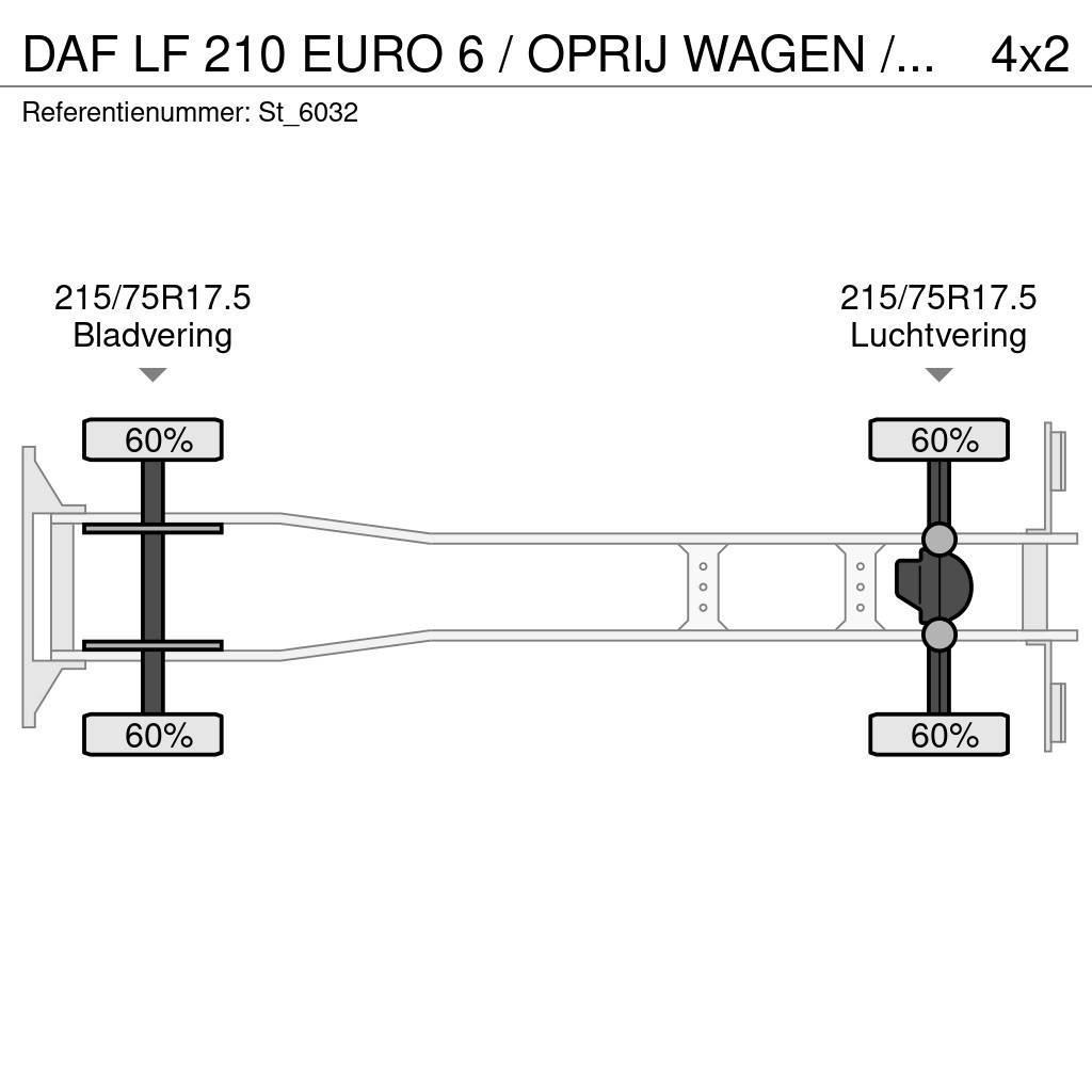 DAF LF 210 EURO 6 / OPRIJ WAGEN / MACHINE TRANSPORT Autotransporter