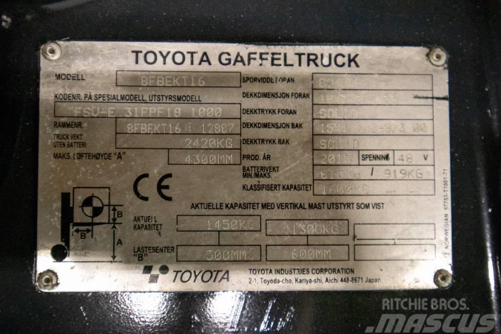 Toyota 8FBEKT16, välutrustad motviktstruck m nytt batteri Elektrostapler