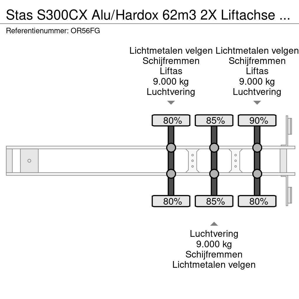 Stas S300CX Alu/Hardox 62m3 2X Liftachse Alcoa LED Kippladerauflieger