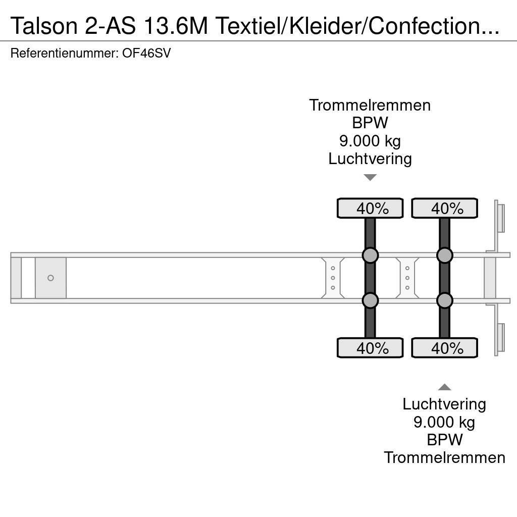 Talson 2-AS 13.6M Textiel/Kleider/Confection ABS APK/TUV Kofferauflieger