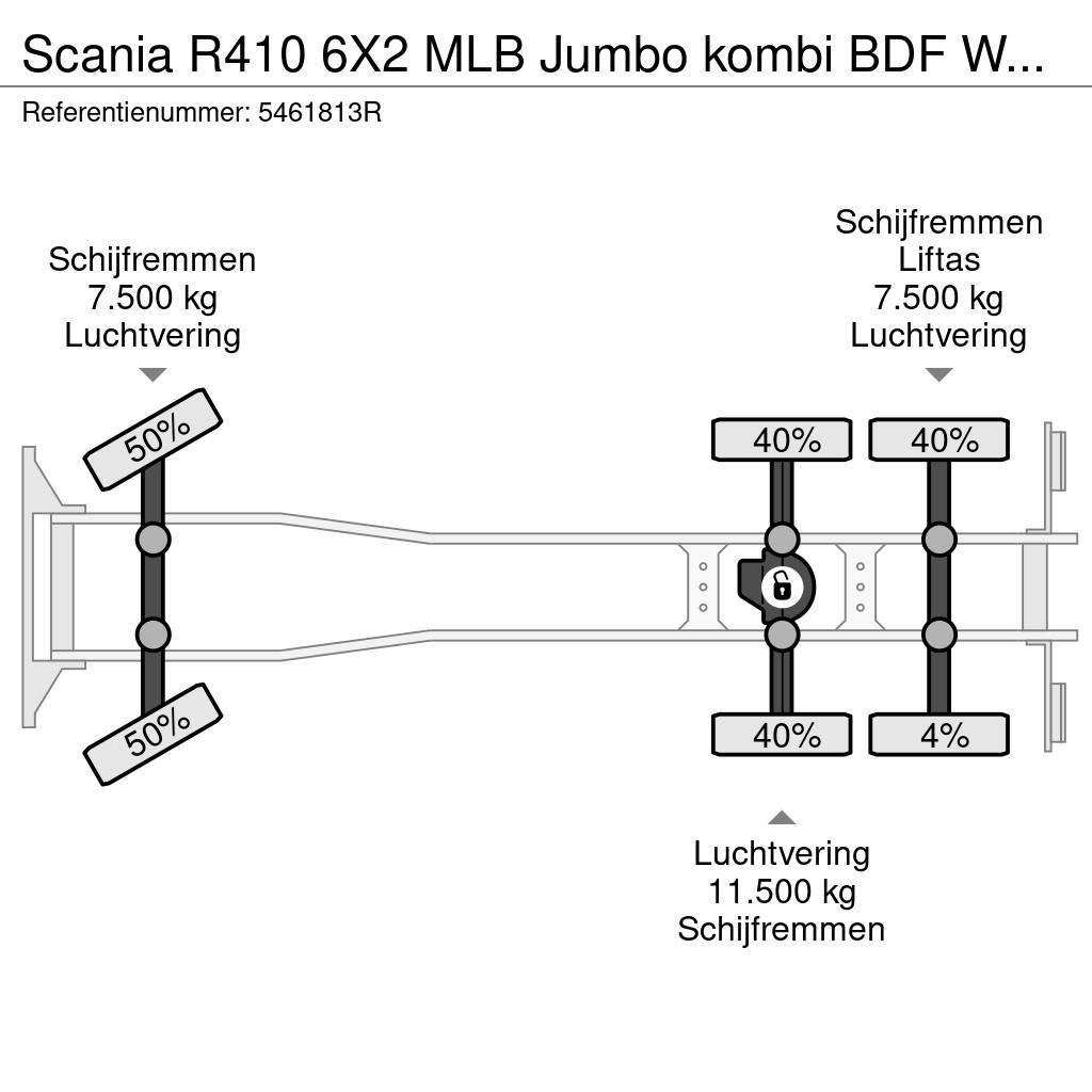 Scania R410 6X2 MLB Jumbo kombi BDF Wechsel Hubdach Retar Absetzkipper