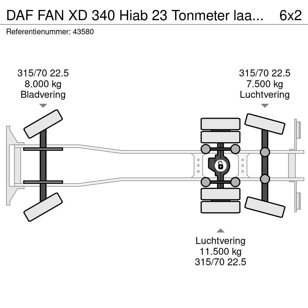 DAF FAN XD 340 Hiab 23 Tonmeter laadkraan + Welvaarts Müllwagen