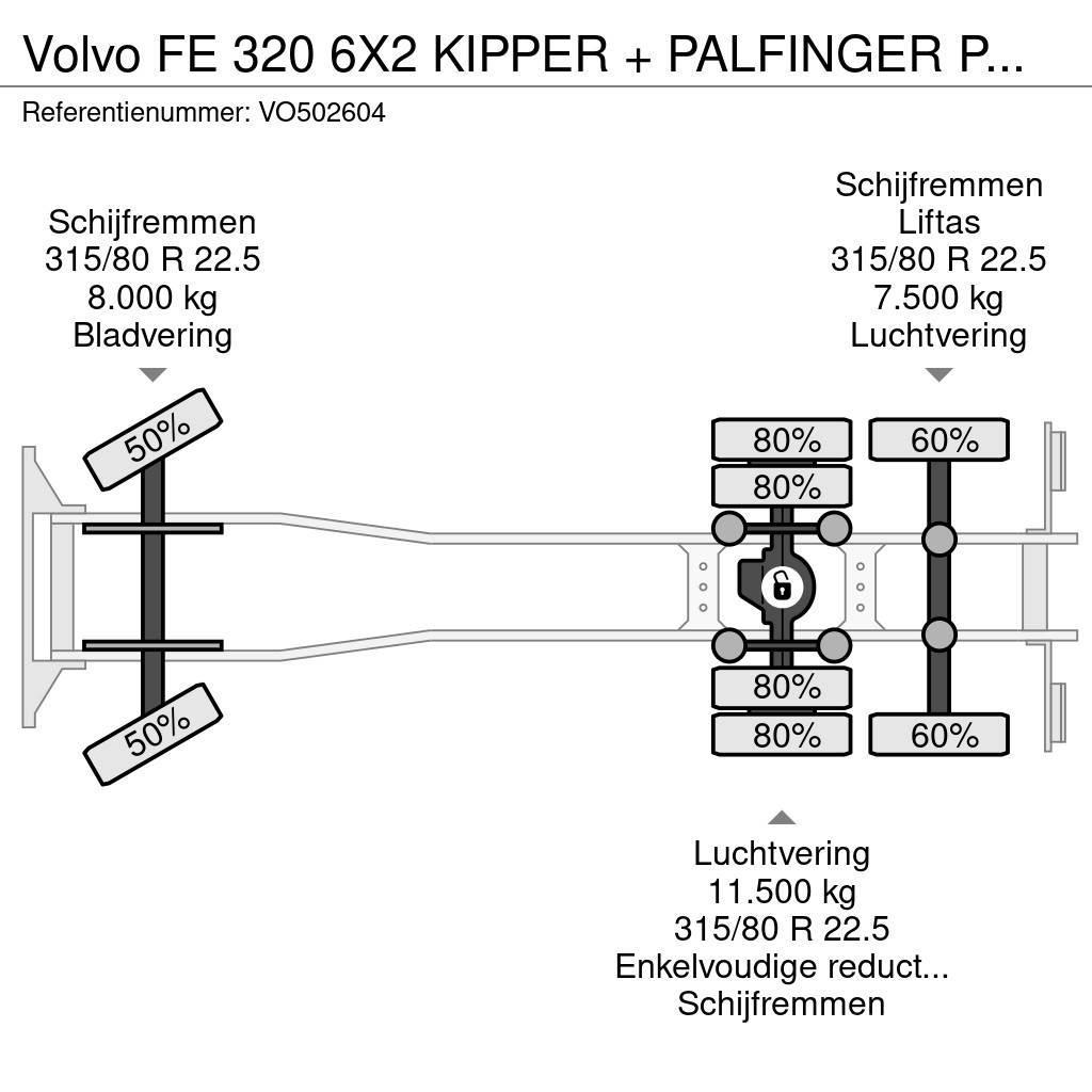 Volvo FE 320 6X2 KIPPER + PALFINGER PK12502 + REMOTE + M Kipper