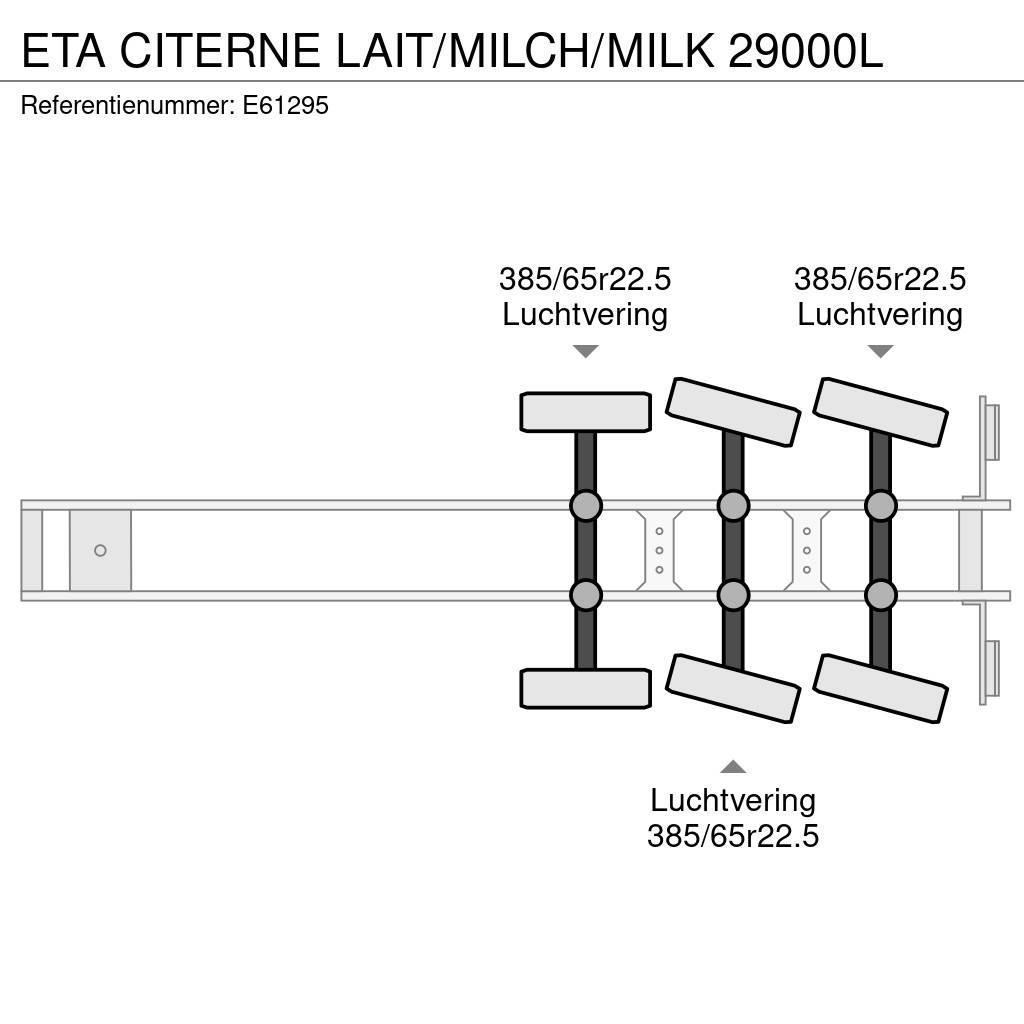 ETA CITERNE LAIT/MILCH/MILK 29000L Tankauflieger