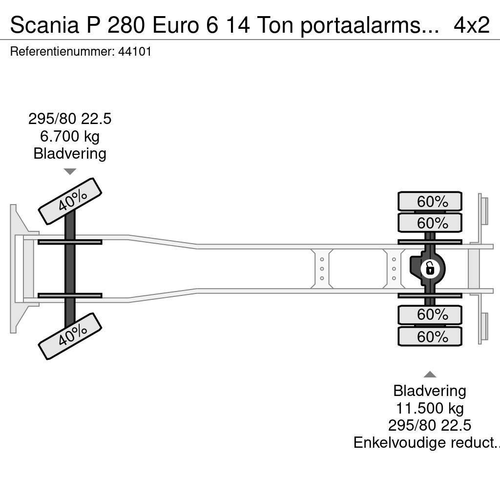 Scania P 280 Euro 6 14 Ton portaalarmsysteem Kipplader